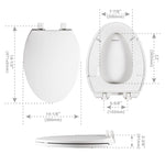 Load image into Gallery viewer, Elongated Toilet Seat with Cover, Slow Close, Easy to Install, Plastic, White, Fits All Elongated or Oval Toilets
