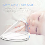 Load image into Gallery viewer, Elongated Toilet Seat with Cover, Slow Close, Easy to Install, Plastic, White, Fits All Elongated or Oval Toilets
