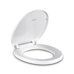 Load image into Gallery viewer, Toilet Seat Round with Non-Slip Seat Bumpers, Universal Quiet-Close Toilet Lid, Never Loosen and Easy to Install, Durable Plastic, White, Fits Standar

