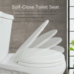Load image into Gallery viewer, Toilet Seat Round with Non-Slip Seat Bumpers, Universal Quiet-Close Toilet Lid, Never Loosen and Easy to Install, Durable Plastic, White, Fits Standar

