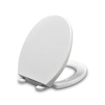 Load image into Gallery viewer, Toilet Seat Round with Non-Slip Seat Bumpers, Universal Quiet-Close Toilet Lid, Never Loosen and Easy to Install, Durable Plastic, White, Fits Standar
