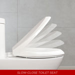 Load image into Gallery viewer, Elongated Toilet Seats with Built in Potty Training Seat, Magnetic Kids Seat and Cover, Slow Close, Fits both Adult and Child, Plastic, White
