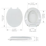 Load image into Gallery viewer, Toilet Seat Round with Non-Slip Seat Bumpers, Universal Quiet-Close Toilet Lid, Never Loosen and Easy to Install, Durable Plastic, White, Fits Standar

